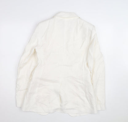 Marks and Spencer Women’s Ivory Linen Blend Blazer Size 10