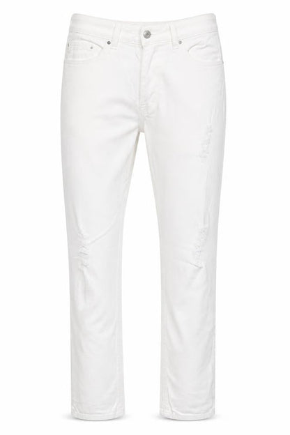 Next Women’s White Relaxed Skinny Jeans Size 10R Distressed Denim