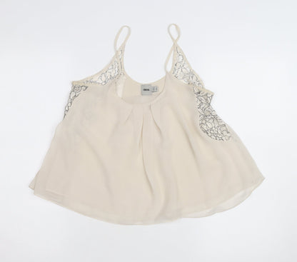 ASOS Women Ivory Lace Camisole Tank Top Size 8 Chiffon Sleeveless
