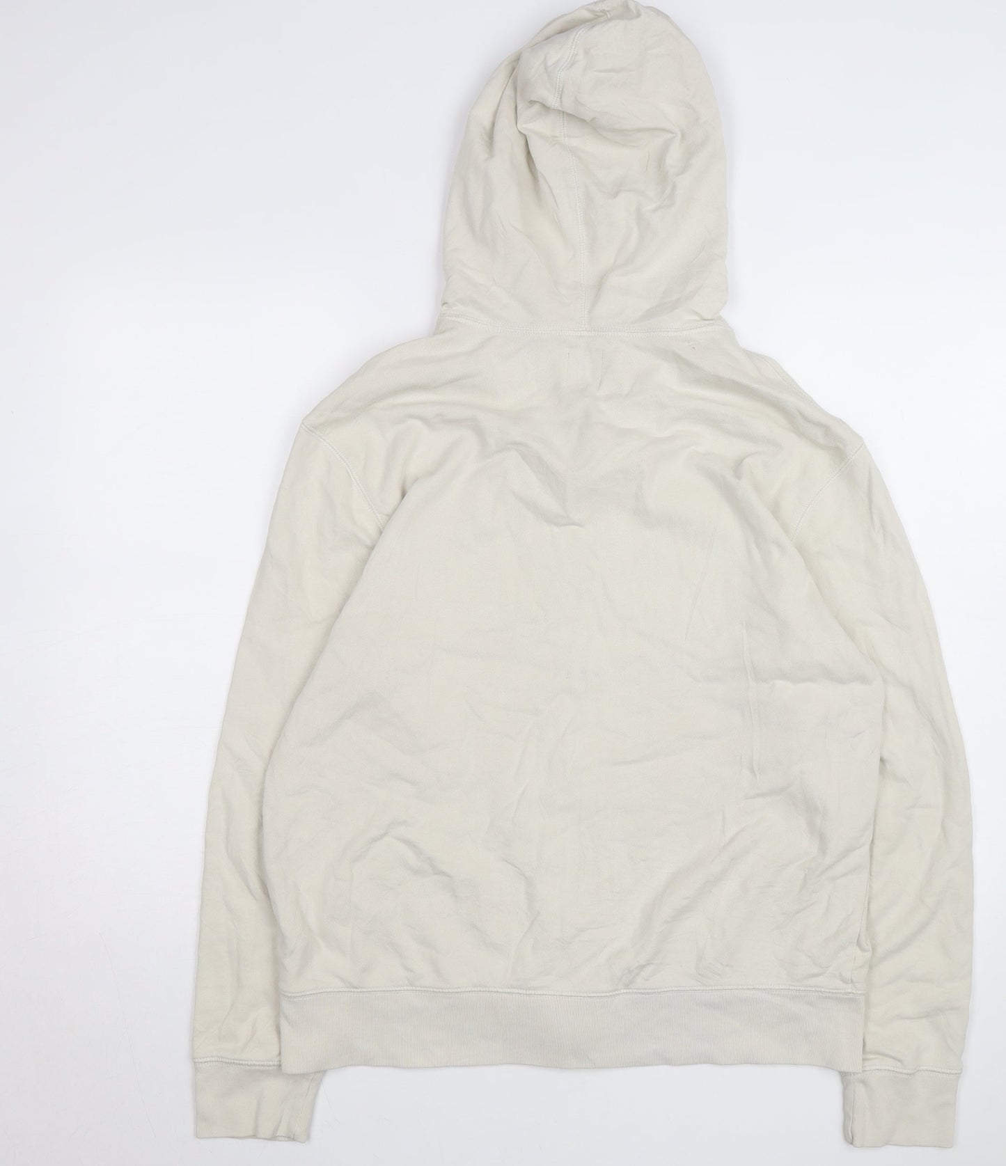 GAP Men's Beige Full Zip Hoodie L Classic Logo Cotton