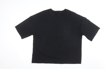 Marks and Spencer Women's Black Beaded Short Sleeve T-Shirt Size 18