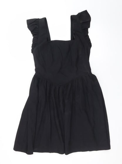 Marks and Spencer Women’s Black Skater Dress Size 10 Ruffle Sleeveless