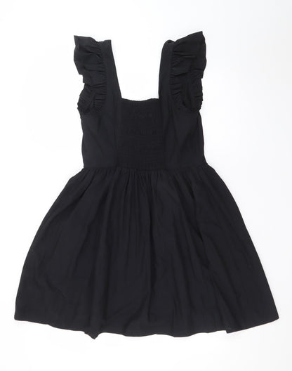 Marks and Spencer Women’s Black Skater Dress Size 10 Ruffle Sleeveless