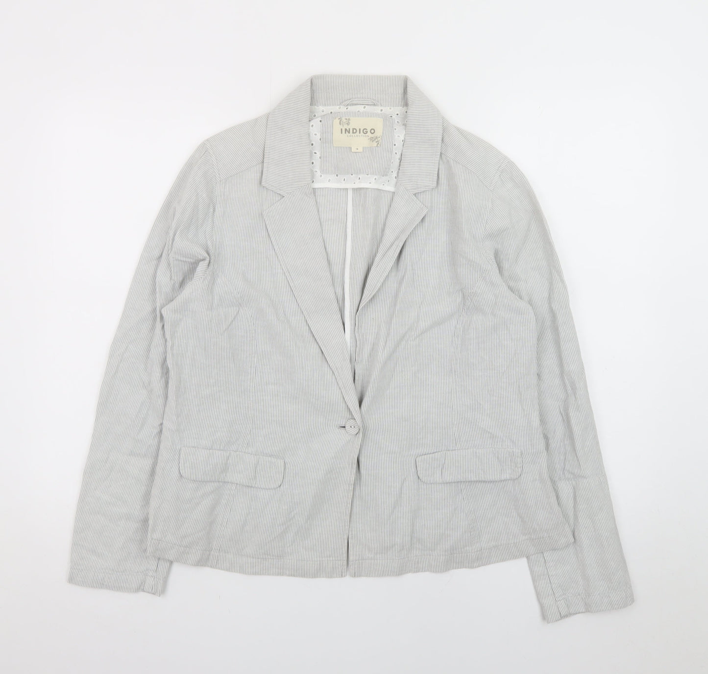 Marks and Spencer Women’s Grey Linen Blend Blazer Size 16