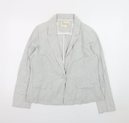 Marks and Spencer Women’s Grey Linen Blend Blazer Size 16