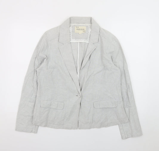 Marks and Spencer Women’s Grey Linen Blend Blazer Size 16