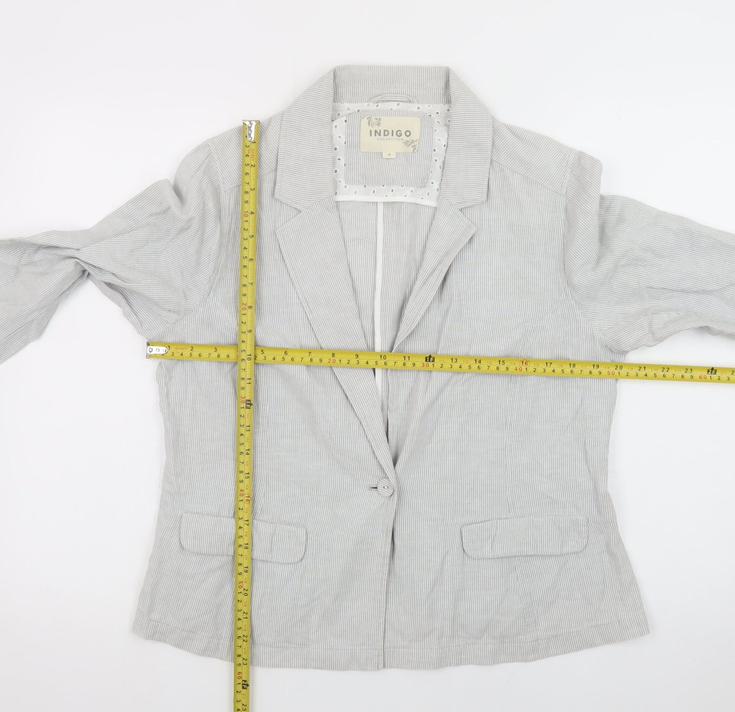 Marks and Spencer Women’s Grey Linen Blend Blazer Size 16