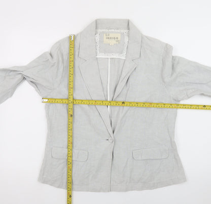 Marks and Spencer Women’s Grey Linen Blend Blazer Size 16