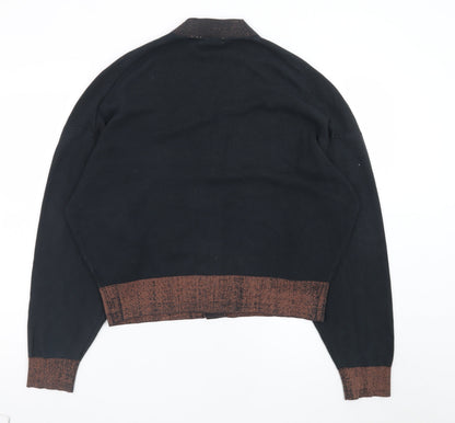 Uniqlo Women's Black Cotton V-Neck Cardigan XL