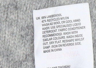 White Stuff Women's Grey Heart Wool Blend Crew Neck Jumper UK 10