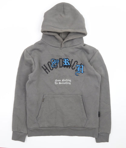 Hoodrich Men's Grey Pullover Hoodie M Graphic Streetwear