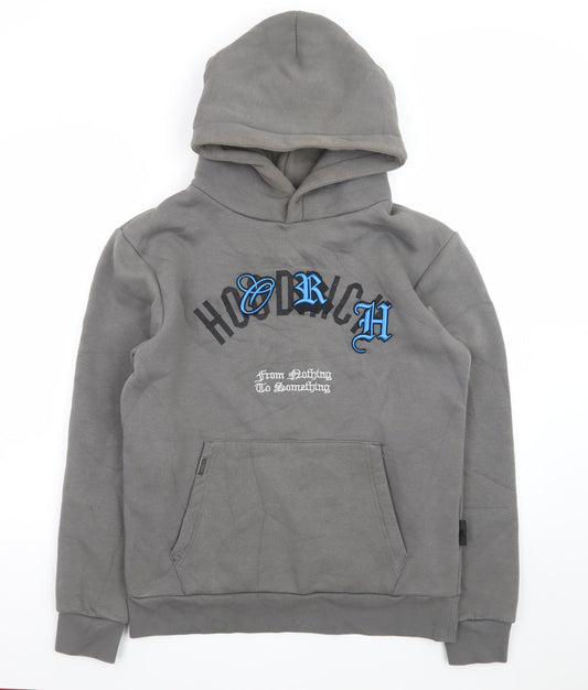Hoodrich Men's Grey Pullover Hoodie M Graphic Streetwear