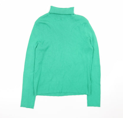 H&M Divided Women's Green Roll Neck Slim Fit Knit Jumper Size 14