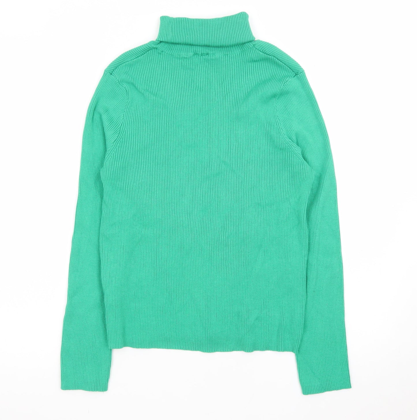 H&M Divided Women's Green Roll Neck Slim Fit Knit Jumper Size 14