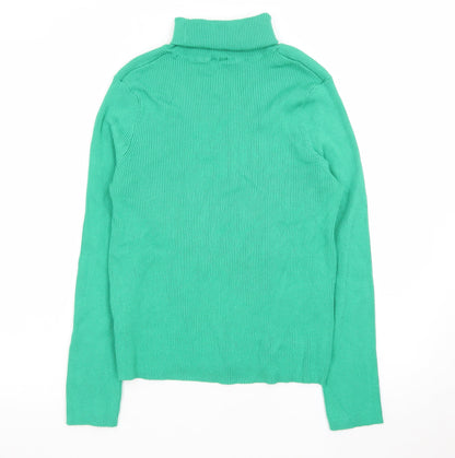 H&M Divided Women's Green Roll Neck Slim Fit Knit Jumper Size 14