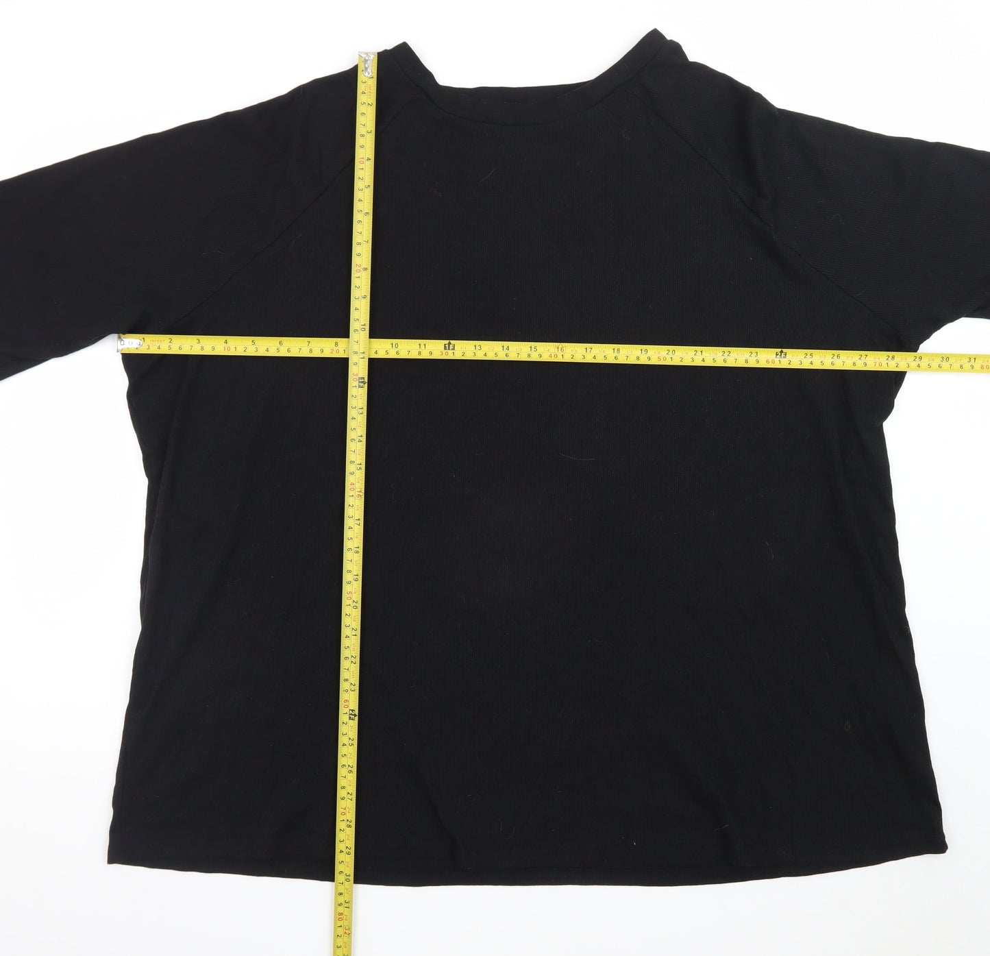 Capsule Womens Black Relaxed Fit Cotton Blend Short Sleeve T-Shirt Size 32