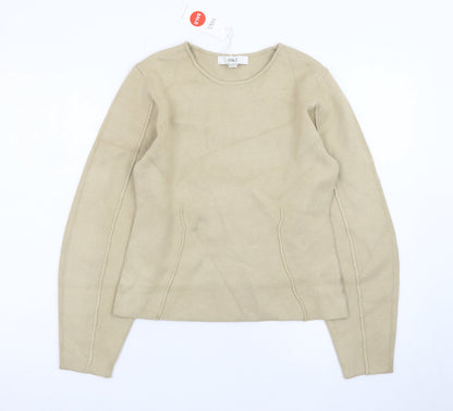 Marks and Spencer Women Beige XS Knit Pullover Jumper