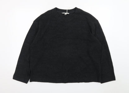 Marks and Spencer Women’s Black Wool Blend Crew Neck Jumper Size 14