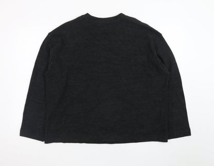 Marks and Spencer Women’s Black Wool Blend Crew Neck Jumper Size 14