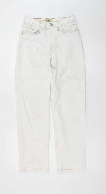 MOS MOSH Women's Ivory Straight Jeans Size 25 High Rise Slim Fit