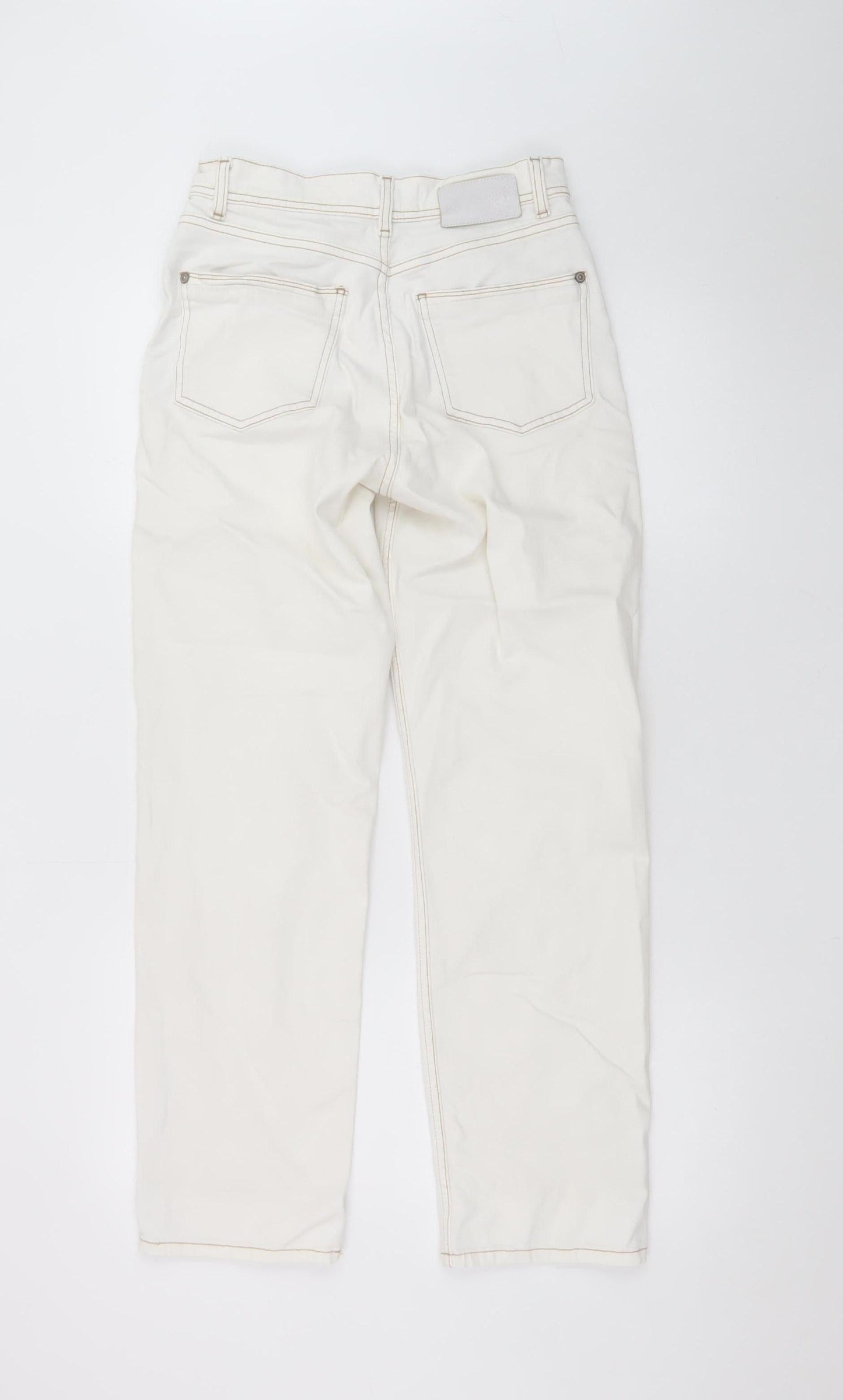 MOS MOSH Women's Ivory Straight Jeans Size 25 High Rise Slim Fit