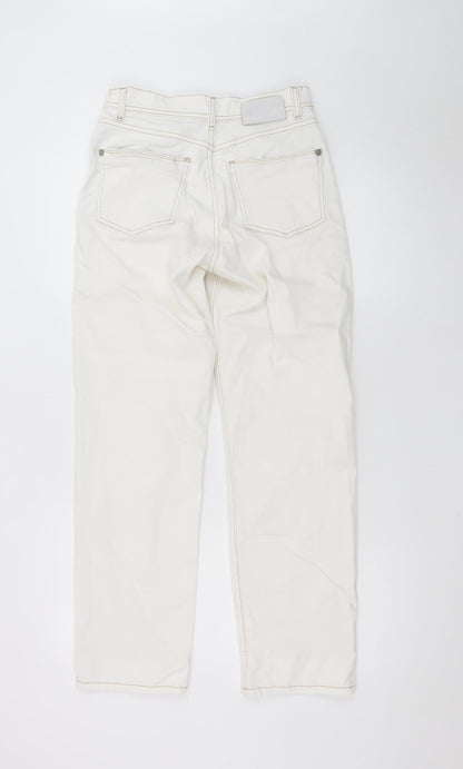 MOS MOSH Women's Ivory Straight Jeans Size 25 High Rise Slim Fit