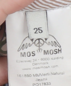 MOS MOSH Women's Ivory Straight Jeans Size 25 High Rise Slim Fit