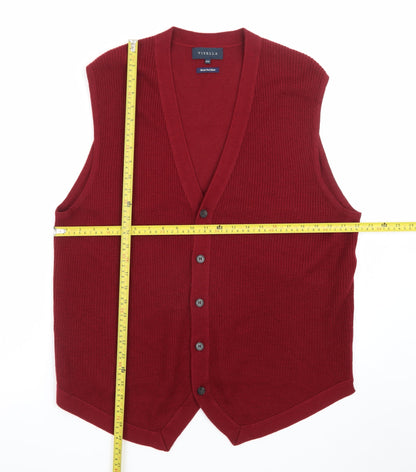 Viyella Womens Red Merino Wool Blend Sleeveless Vest XXL