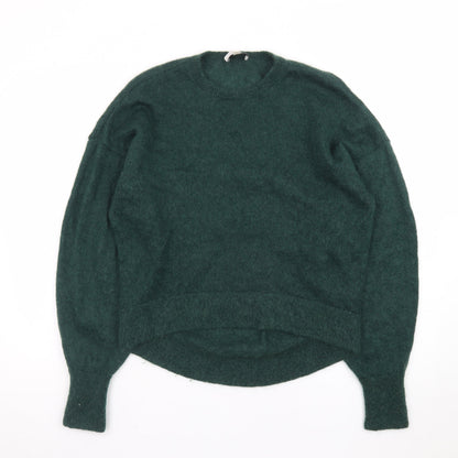 & Other Stories Women's Green Mohair Wool Blend Pullover Jumper Size S