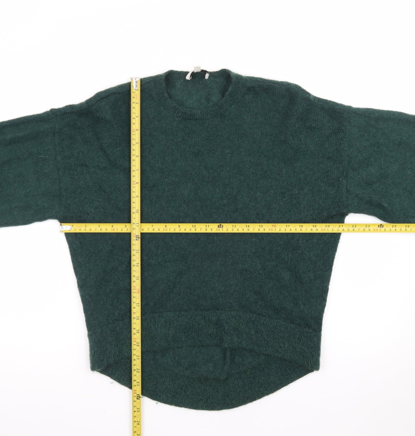 & Other Stories Women's Green Mohair Wool Blend Pullover Jumper Size S