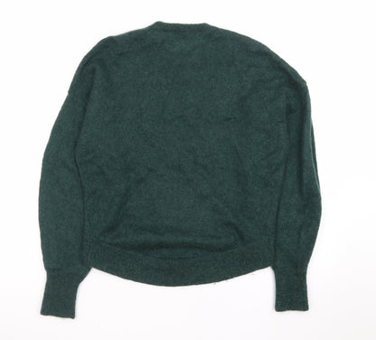 & Other Stories Women's Green Mohair Wool Blend Pullover Jumper Size S