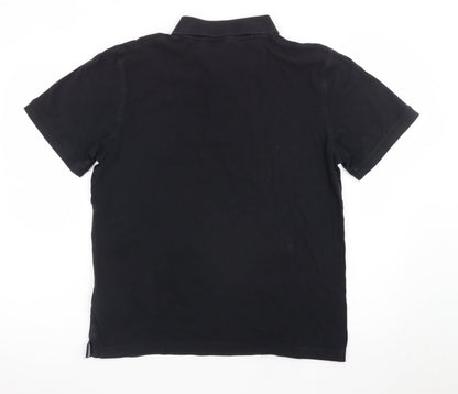GANT Men's Black Cotton Polo Shirt Size L Short Sleeve Classic Fit