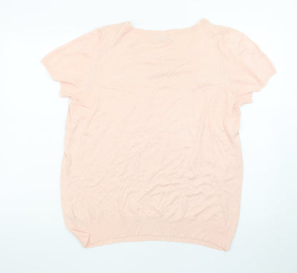 The Collection Debenhams Women’s Pink Beaded Short Sleeve Knit Top Size 18