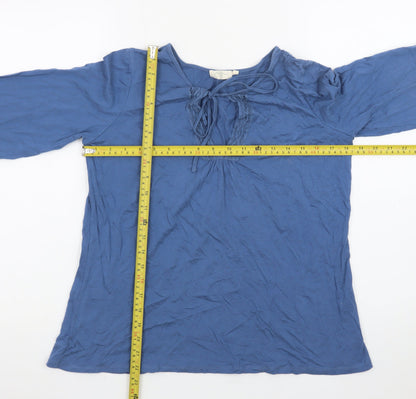 New Look Women's Blue 3/4 Sleeve Tunic Blouse UK 14