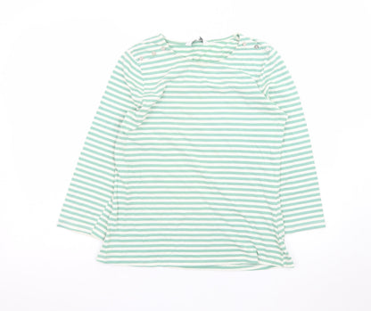 Principles Petite Women’s Green White Striped Cotton Long Sleeve Top Size 12