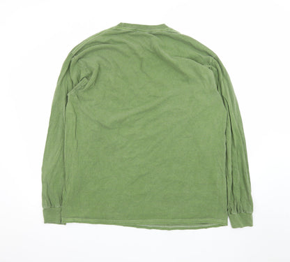 Urban Outfitters Men’s Green Lake Como Long Sleeve Cotton T-Shirt M