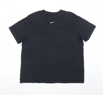 Nike Men's Black Large Loose Fit Crew Neck T-Shirt