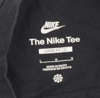Nike Men's Black Large Loose Fit Crew Neck T-Shirt