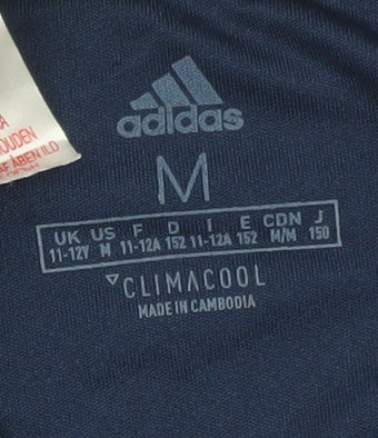 Adidas Boys Blue Climalite Short Sleeve Crew Neck Sports T-Shirt M 11-12 Years