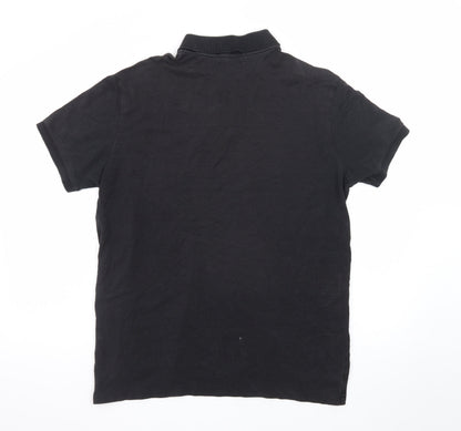 Ralph Lauren Men's Black Custom Fit Cotton Polo Shirt Size L