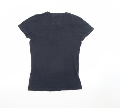 Abercrombie & Fitch Womens Blue L Cotton Embroidered T-Shirt