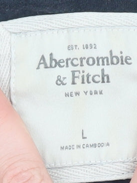 Abercrombie & Fitch Womens Blue L Cotton Embroidered T-Shirt