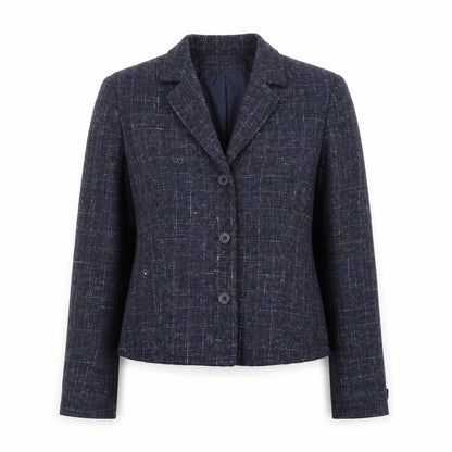 Jones New York Women's Navy Wool Blend Blazer Jacket Size 12 Classic Lined