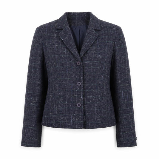 Jones New York Women's Navy Wool Blend Blazer Jacket Size 12 Classic Lined