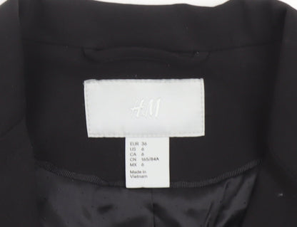 H&M Womens Black Slim Fit Blazer Jacket Size 10 Formal Workwear