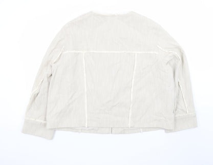 Marks and Spencer Women’s Beige Cotton Lined Zip Jacket Size 20