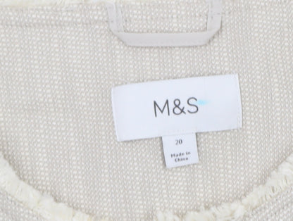 Marks and Spencer Women’s Beige Cotton Lined Zip Jacket Size 20