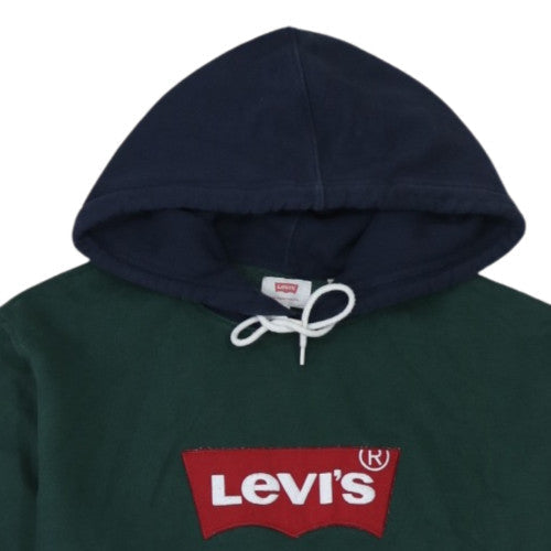 Levi's Men's Green XL Pullover Hoodie with Logo Graphic and Drawstring