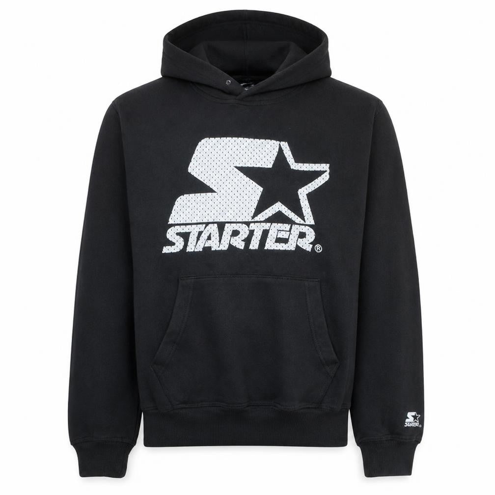 Starter Men’s Black Pullover Hoodie M Sports Graphic Fleece