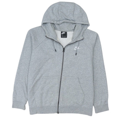 Nike Men's Grey Full Zip Hoodie L Fleece Regular Fit